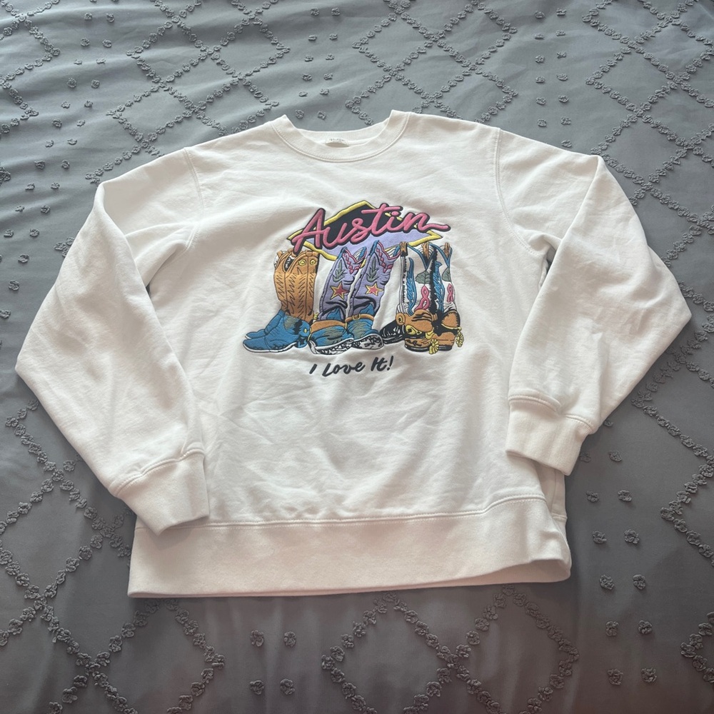 John Galt Austin cowgirl boot sweatshirt